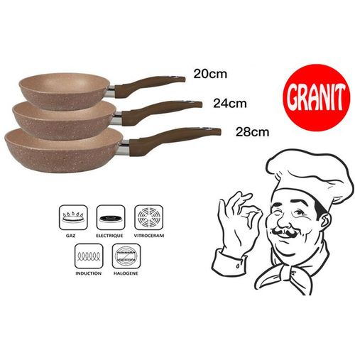 "Set de 3 Poêles en Granit – Cuisson saine et élégance garantie !"