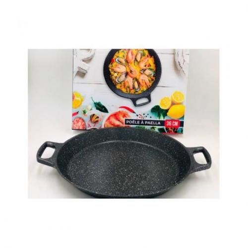 TATCH Poêle à Paella 36 cm, avec deux Poignées en acier, antiadhésif.