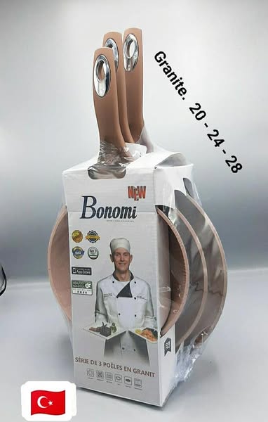 "Set de 3 Poêles en Granit – Cuisson saine et élégance garantie !"