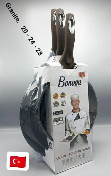 "Set de 3 Poêles en Granit – Cuisson saine et élégance garantie !"