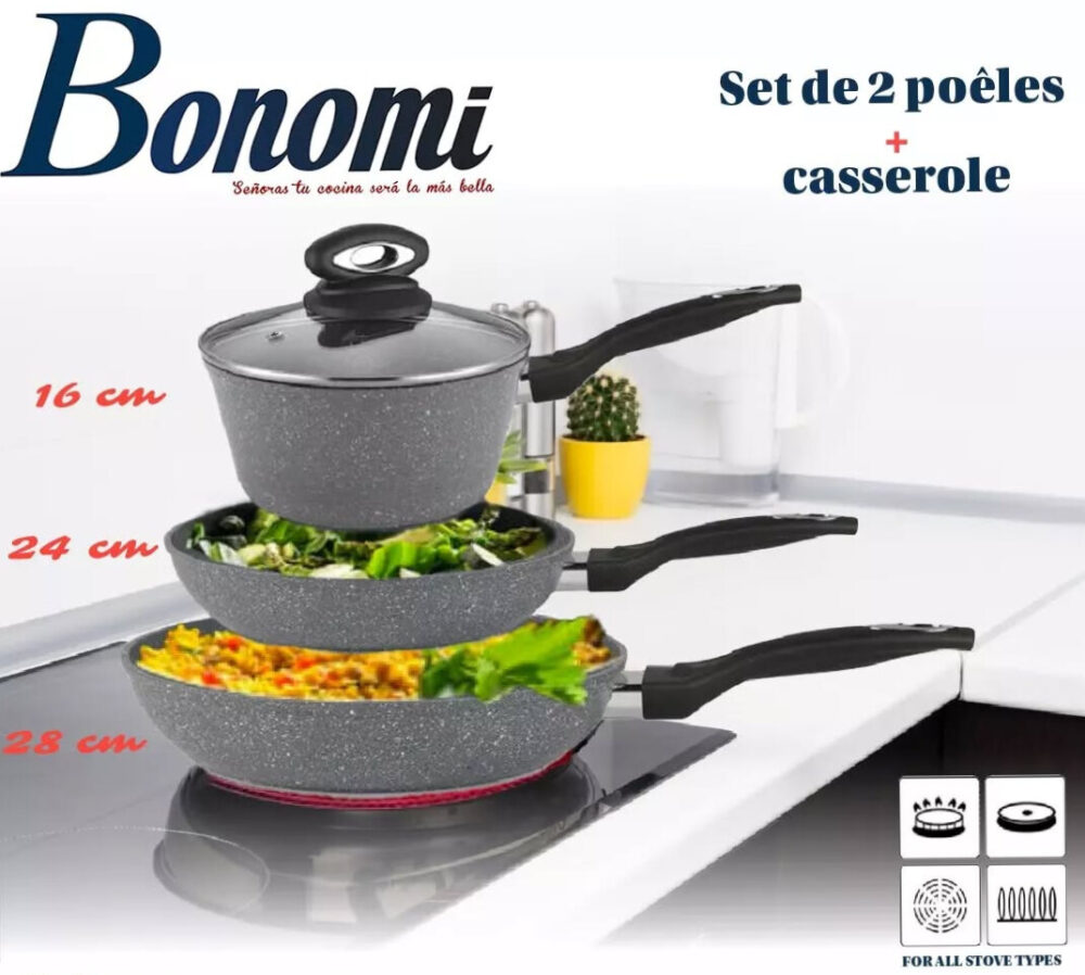 Set de cuisson 3 pièces –  pour une cuisine moderne et pratique