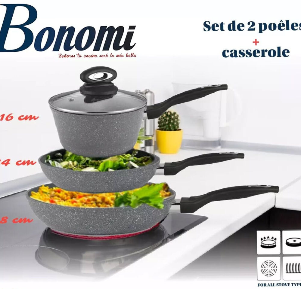 Set de cuisson 3 pièces –  pour une cuisine moderne et pratique
