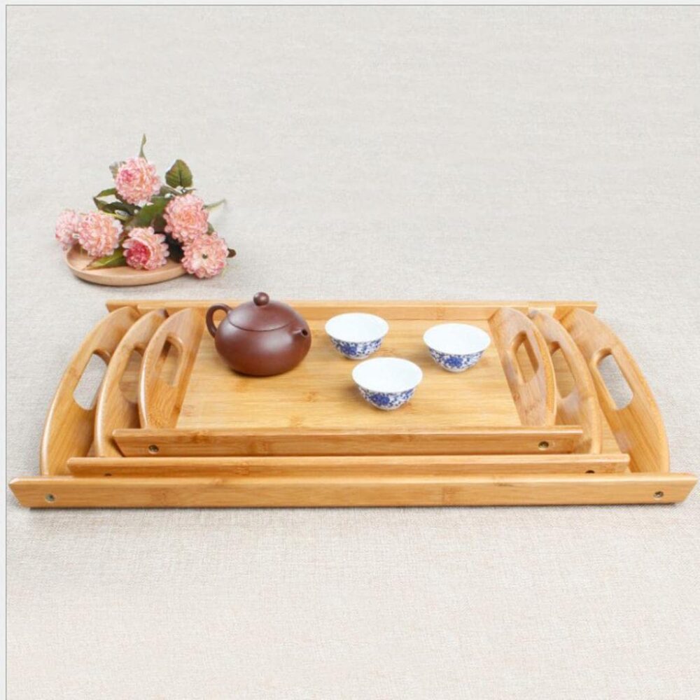 Ensemble de Plateaux en Bambou Naturel – Chic, Pratique et Écologique