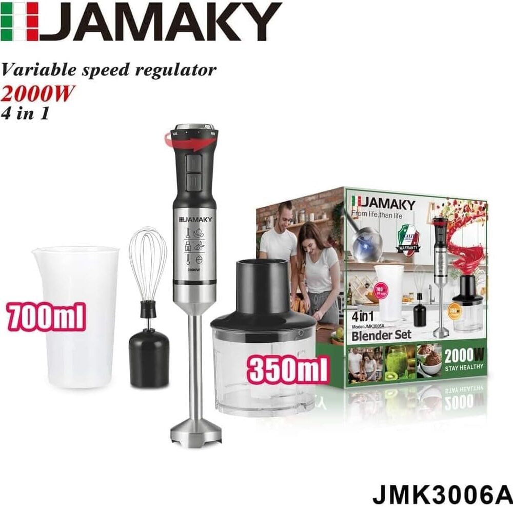 Mixeur 4 en 1 - 2000W - Gobelet de 700 ml- hachoir de 350 ml