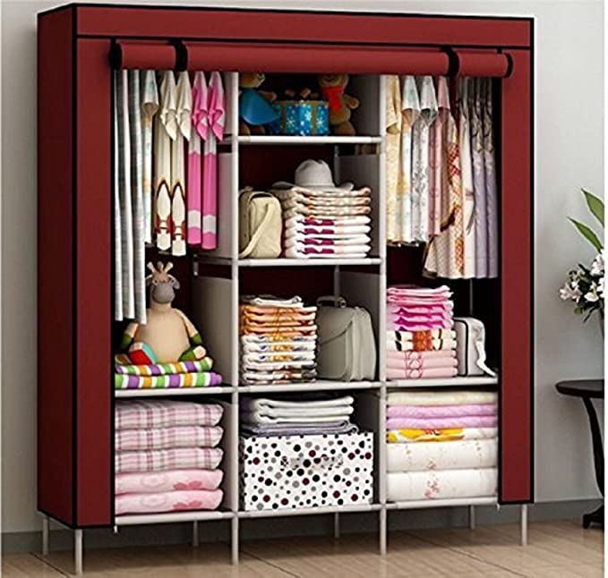 Armoire de Rangement en Tissu Rouge – Solution Modulable et Élégante pour Gagner de la Place
