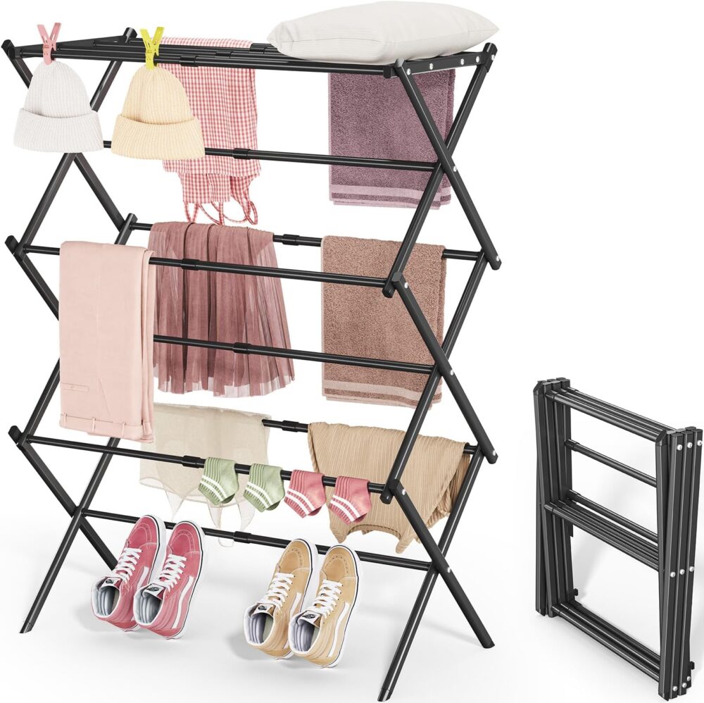 Séchoir à Linge Pliable Multifonction – Gain de Place & Séchage Efficace