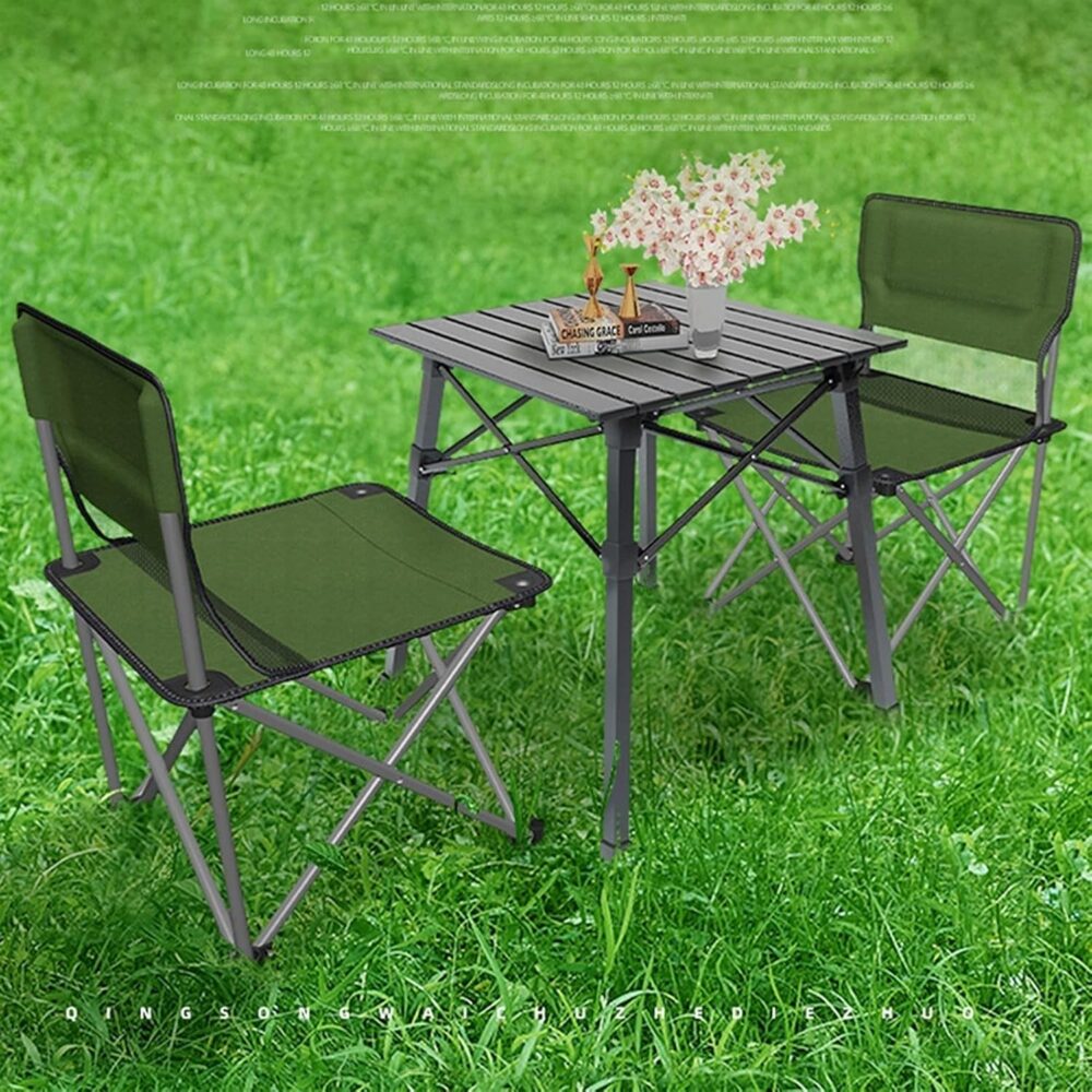 Table Pliante en Aluminium – Compacte, Légère et Résistante – 52 x 52 x 50 cm
