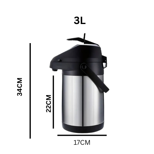 Thermos Inox 3L avec Pompe – Conservation 24h Chaud/Froid et Service Facile