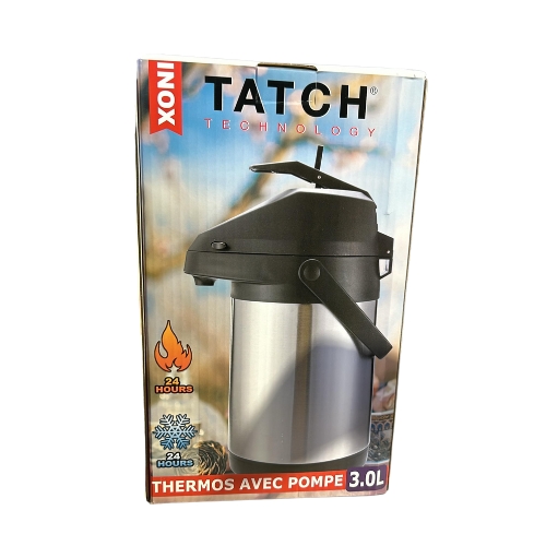 Thermos Inox 3L avec Pompe – Conservation 24h Chaud/Froid et Service Facile