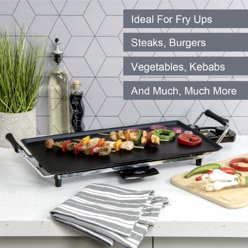 Plancha Électrique Familiale  KALOR 1800W – Idéale pour Viandes, Poissons et Légumes