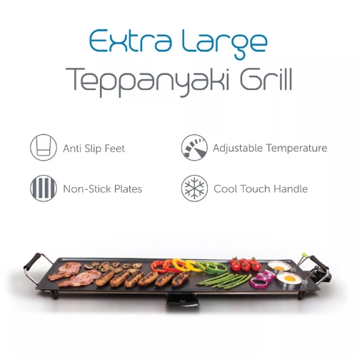 Plancha Électrique Familiale  KALOR 1800W – Idéale pour Viandes, Poissons et Légumes