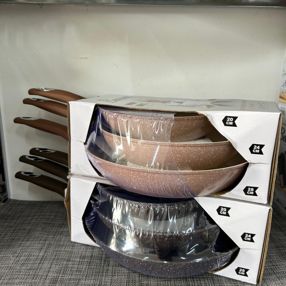 "Set de 3 Poêles en Granit – Cuisson saine et élégance garantie !"