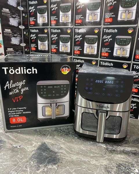 Friteuse à Air tödlich  8L avec 1700w  – Croustillant, Sain et Sans Huile