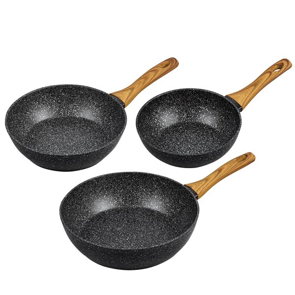 Set de 3 Poêles ERESS Antiadhésives Élégantes et Performantes
