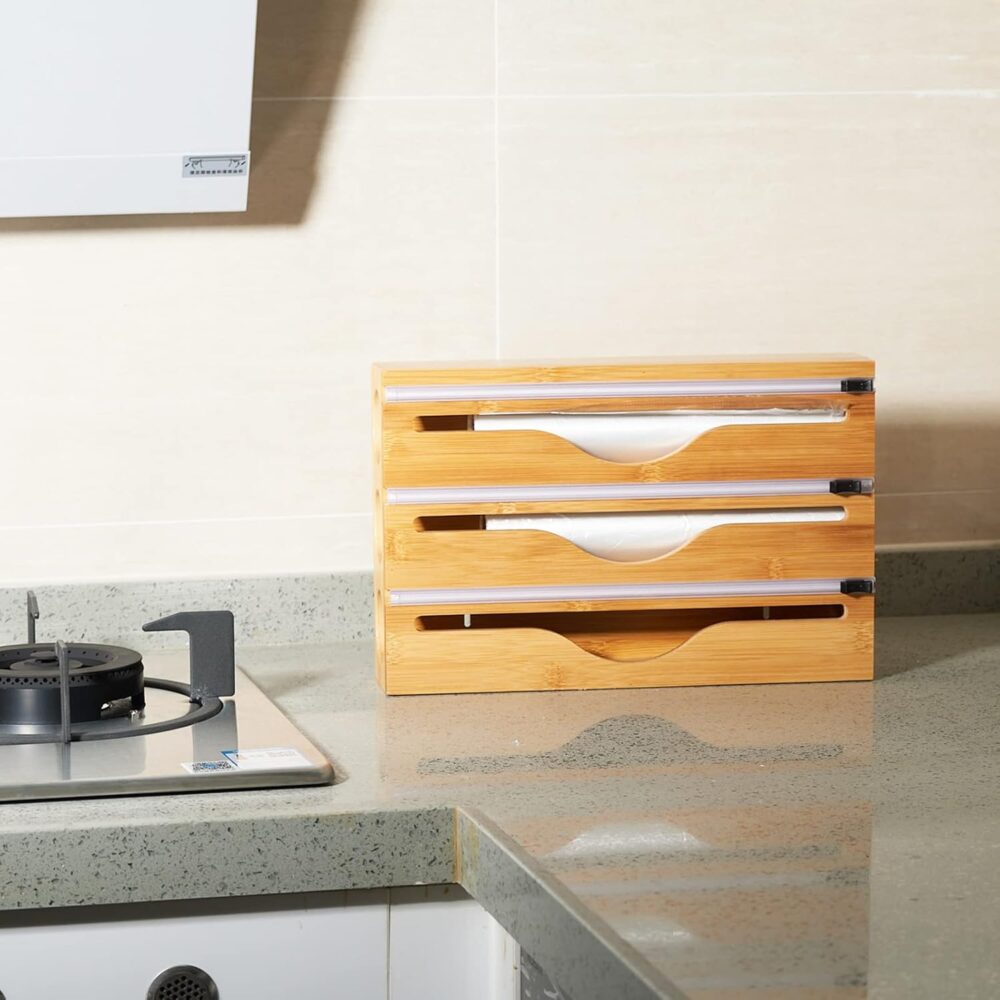 🪵 Distributeur 3-en-1 en Bambou – Élégant, Pratique et Multifonction