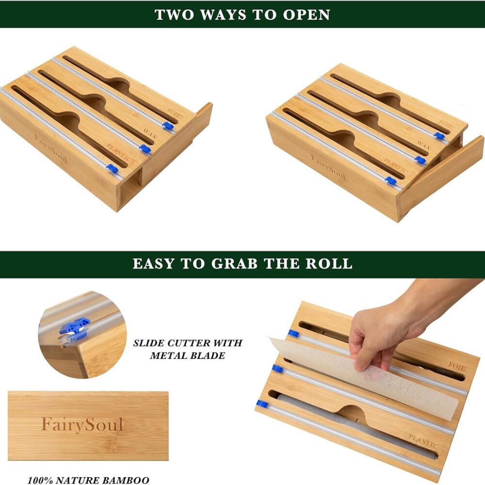 🪵 Distributeur 3-en-1 en Bambou – Élégant, Pratique et Multifonction