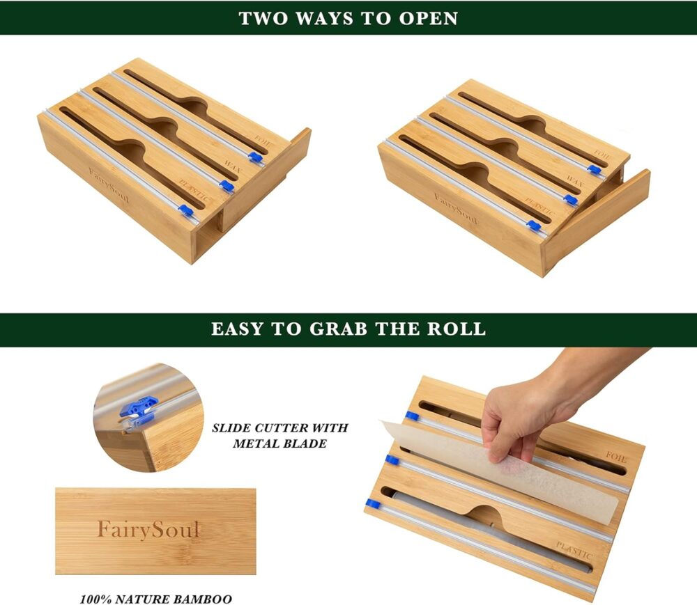 🪵 Distributeur 3-en-1 en Bambou – Élégant, Pratique et Multifonction