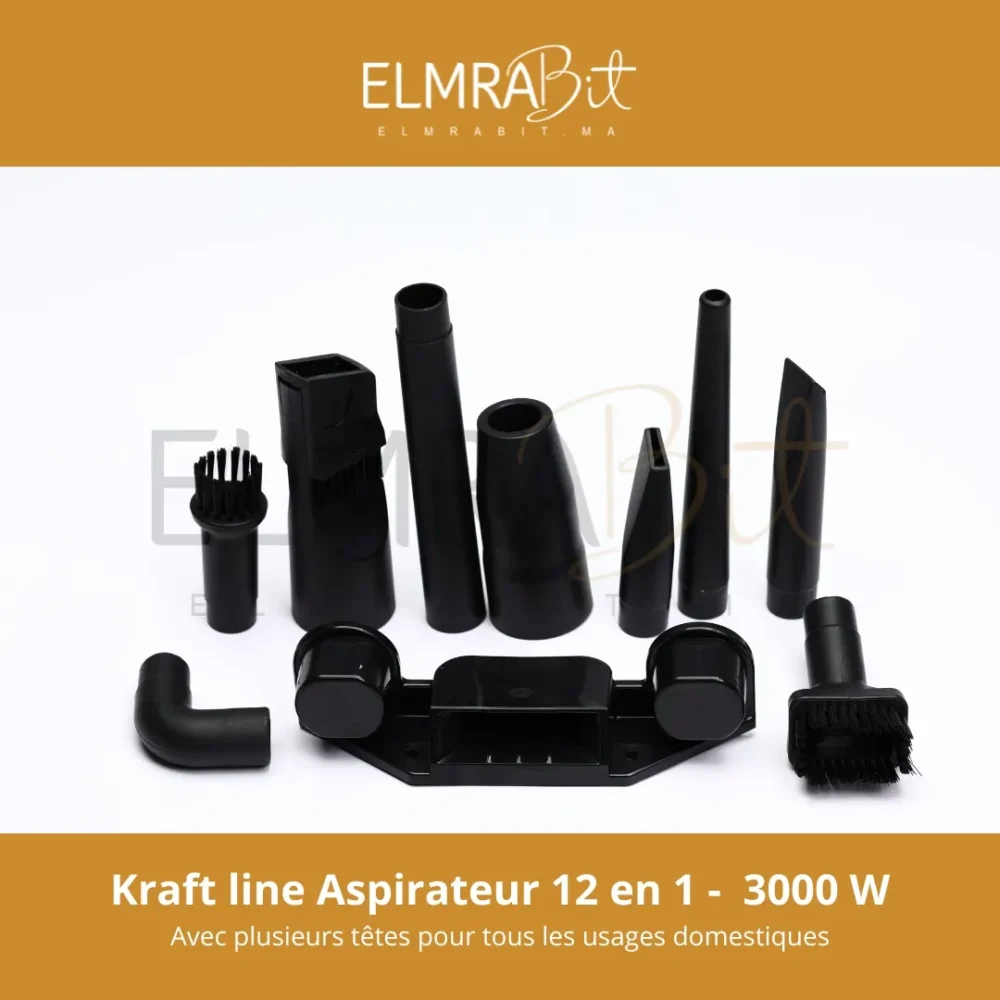 KRAFTLine Aspirateur 12-en-1 – 3000W, Léger & Puissant (6m de câble)