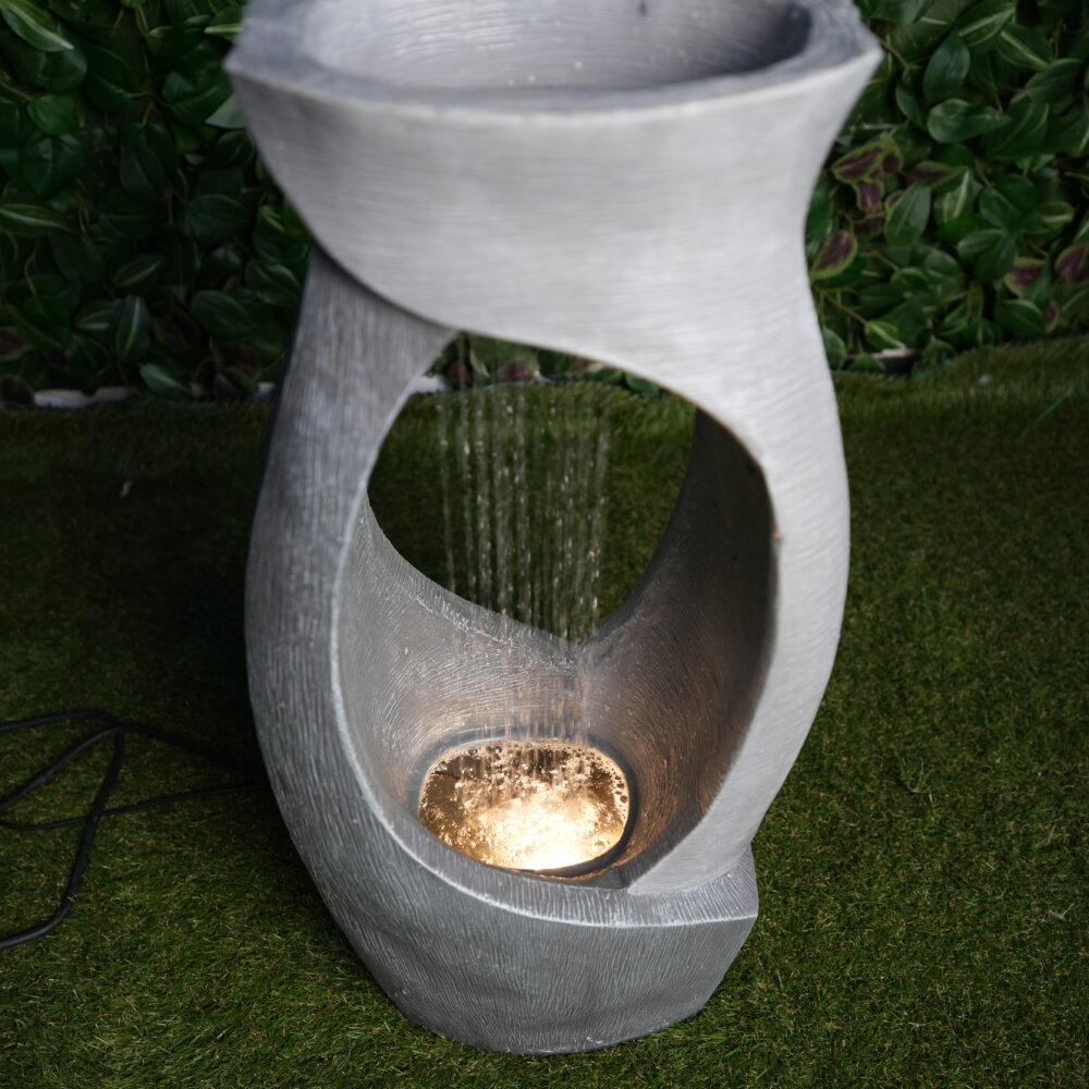 Fontaine Décorative Moderne avec LED – 30×21×63 cm | Design Élancé & Ambiance Zen
