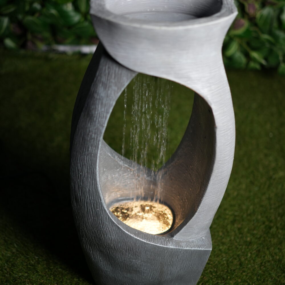 Fontaine Décorative Moderne avec LED – 30×21×63 cm | Design Élancé & Ambiance Zen