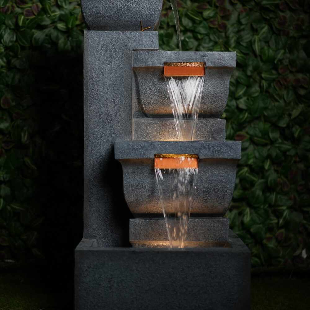 Fontaine Décorative à 4 Niveaux avec LED – 48×48.5×107 cm | Design Moderne & Relaxant