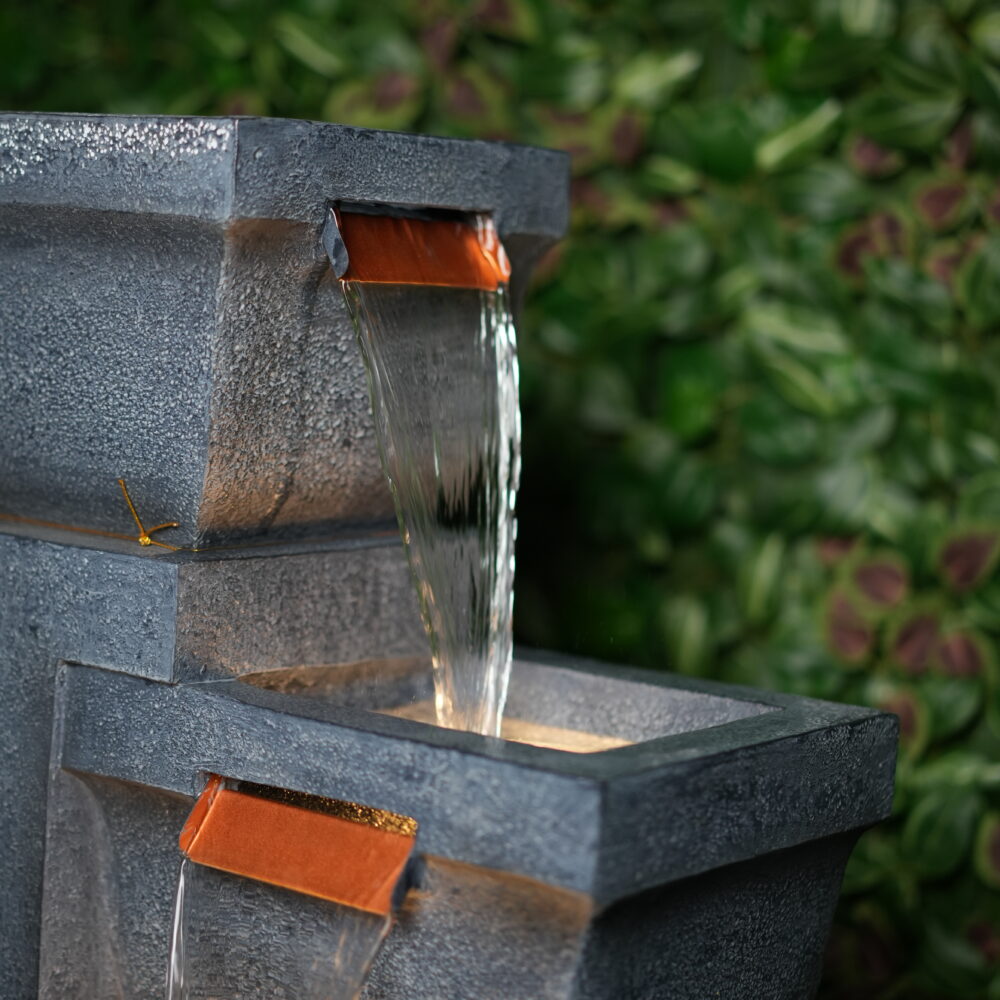 Fontaine Décorative à 4 Niveaux avec LED – 48×48.5×107 cm | Design Moderne & Relaxant