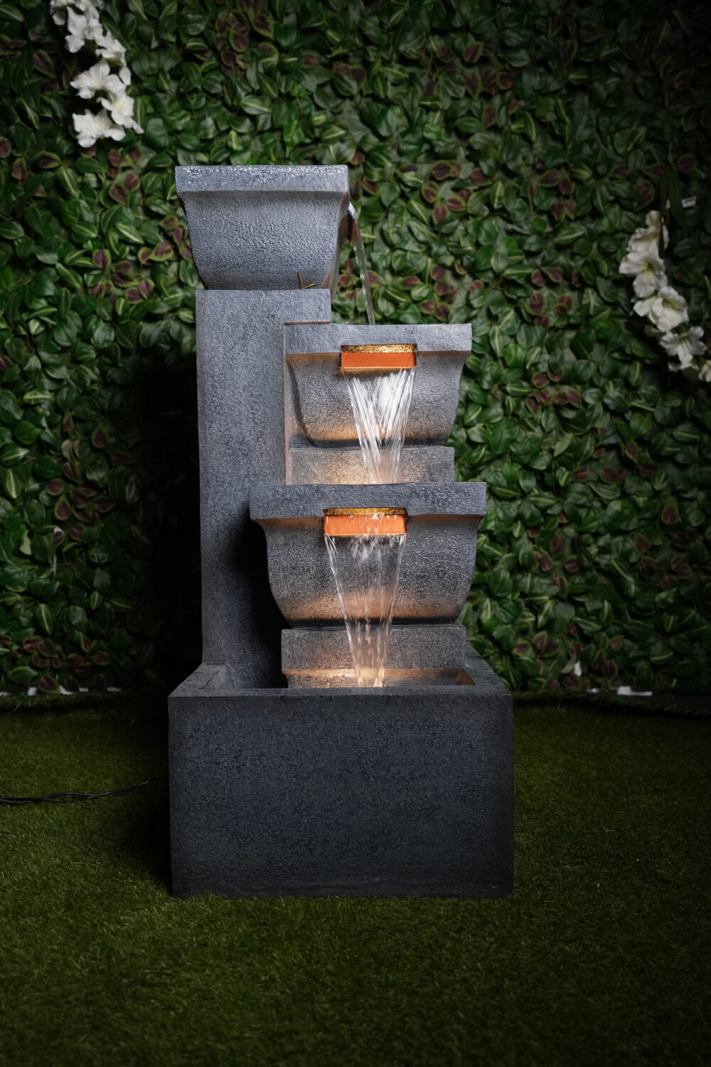 Fontaine Décorative à 4 Niveaux avec LED – 48×48.5×107 cm | Design Moderne & Relaxant
