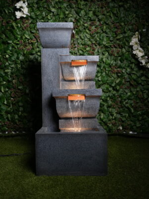 Fontaine Décorative à 4 Niveaux avec LED – 48×48.5×107 cm | Design Moderne & Relaxant