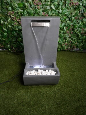 Fontaine Murale Design avec LED & Galets Blancs | Style Épuré & Ambiance Relaxante