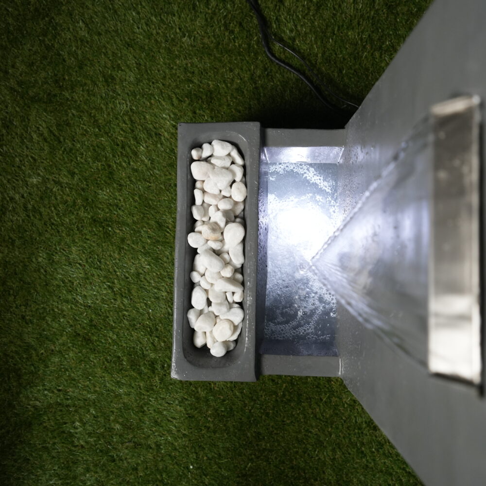 Fontaine Murale Design avec LED & Galets Blancs | Style Épuré & Ambiance Relaxante