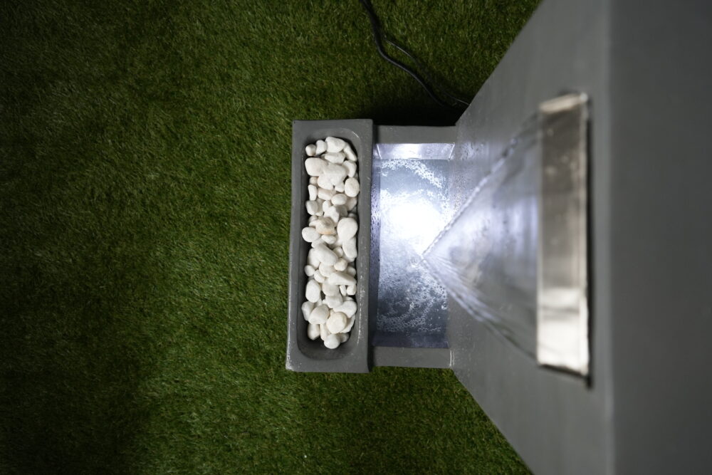 Fontaine Murale Design avec LED & Galets Blancs | Style Épuré & Ambiance Relaxante