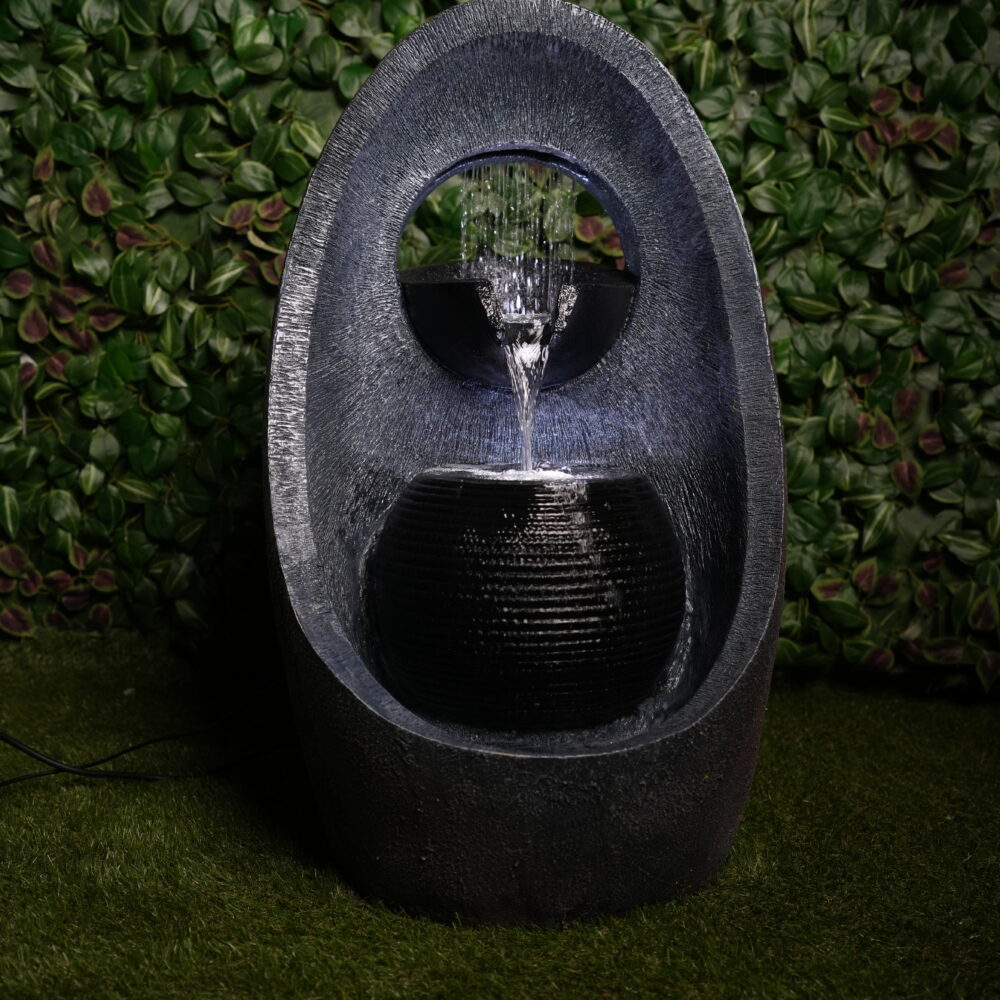 Fontaine Décorative Ovale avec LED – Élégance & Ambiance Zen