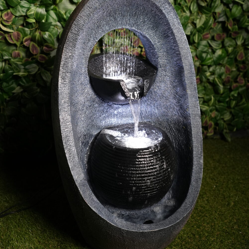 Fontaine Décorative Ovale avec LED – Élégance & Ambiance Zen