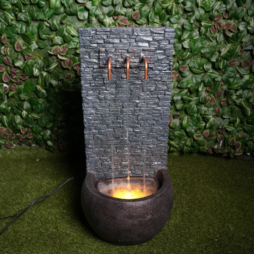 Fontaine Murale avec Vasque et LED  | Design Pierre Naturelle & Éclairage Chaleureux