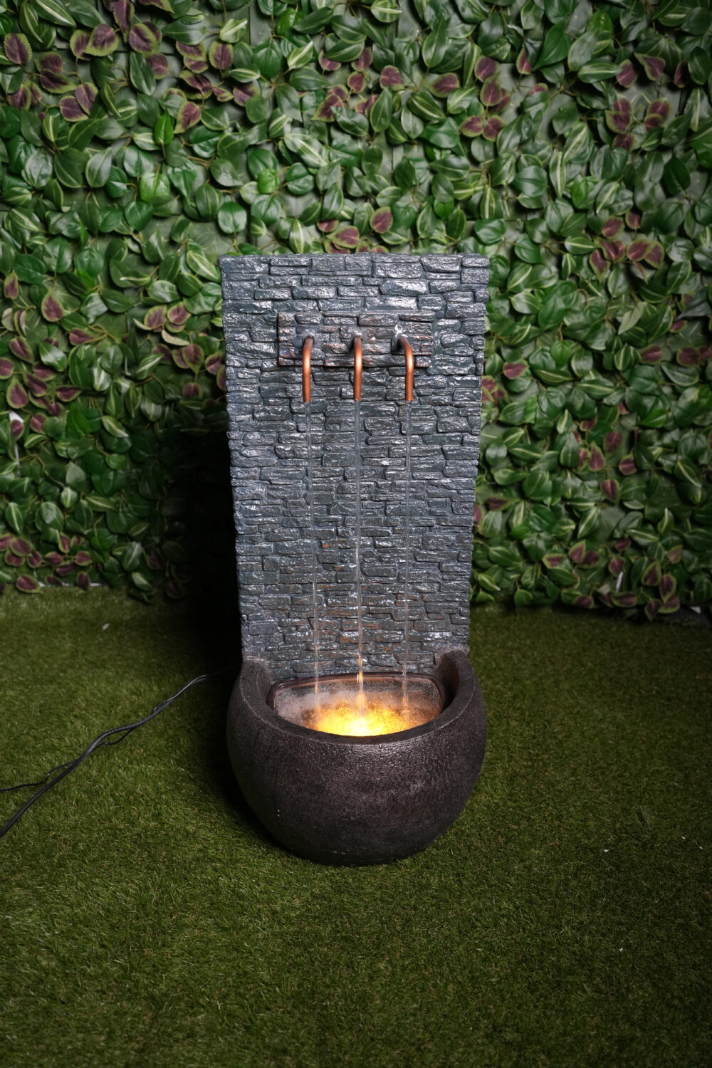 Fontaine Murale avec Vasque et LED  | Design Pierre Naturelle & Éclairage Chaleureux