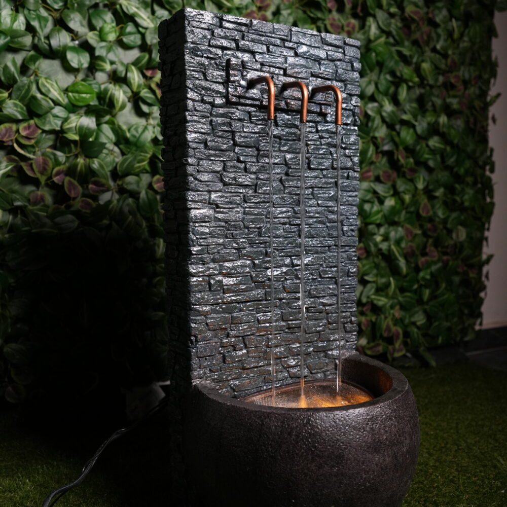 Fontaine Murale avec Vasque et LED  | Design Pierre Naturelle & Éclairage Chaleureux