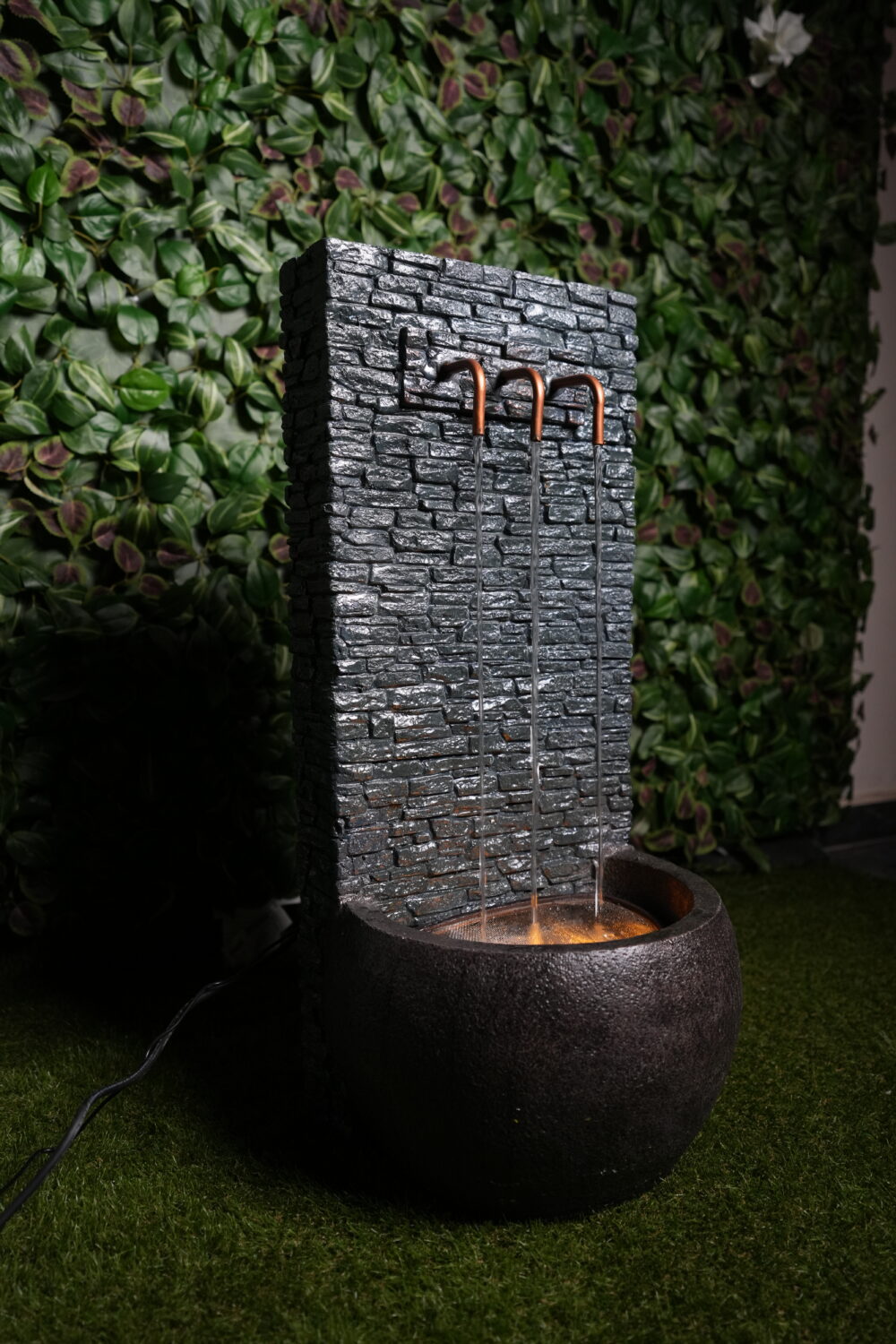 Fontaine Murale avec Vasque et LED  | Design Pierre Naturelle & Éclairage Chaleureux