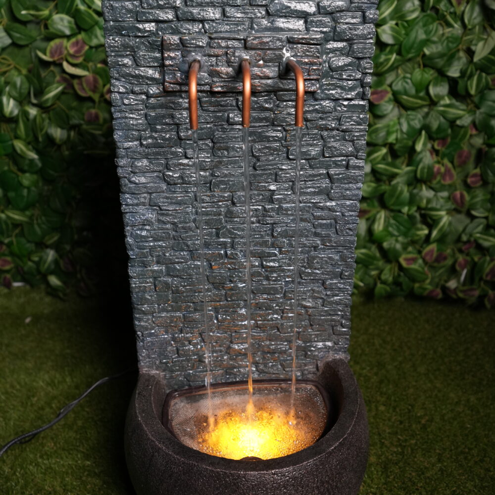 Fontaine Murale avec Vasque et LED  | Design Pierre Naturelle & Éclairage Chaleureux