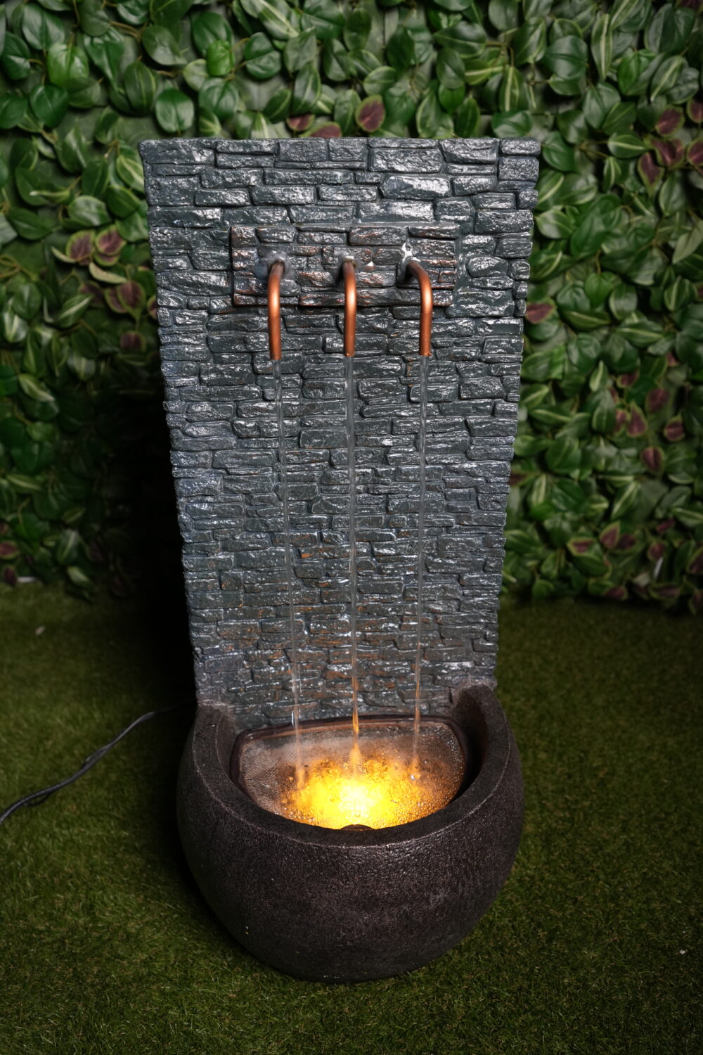 Fontaine Murale avec Vasque et LED  | Design Pierre Naturelle & Éclairage Chaleureux