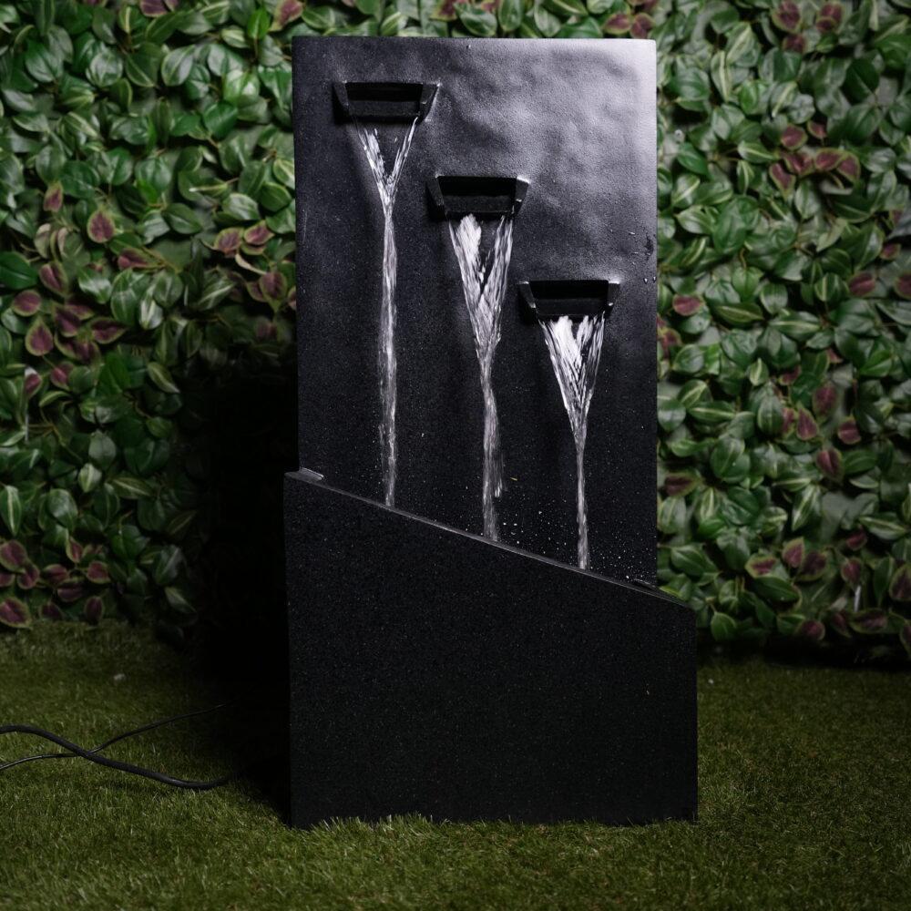 Fontaine Murale Noire à 3 Jets | Design Moderne & Écologique