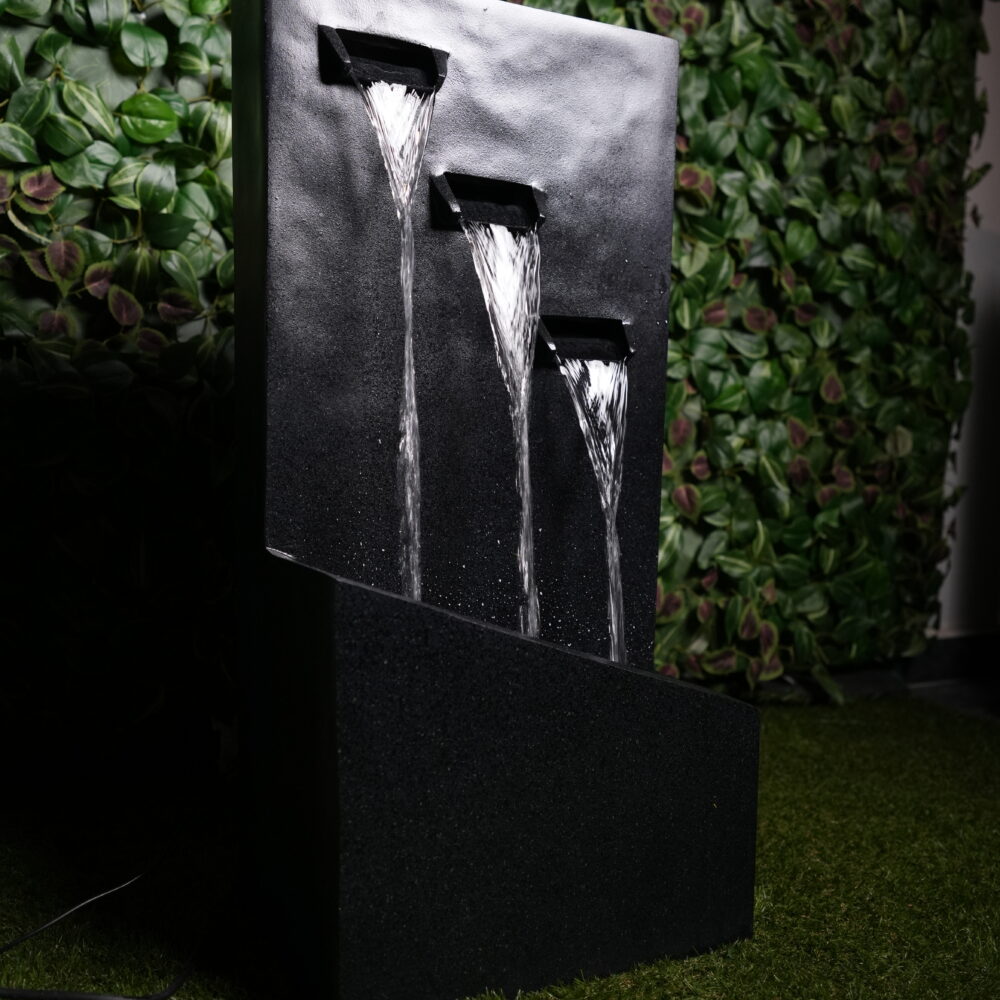 Fontaine Murale Noire à 3 Jets | Design Moderne & Écologique