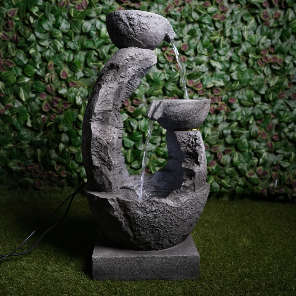 Fontaine Décorative Effet Pierre avec LED – 44×33×81 cm | Design Naturel & Relaxant