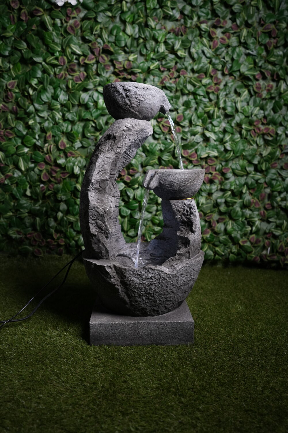 Fontaine Décorative Effet Pierre avec LED – 44×33×81 cm | Design Naturel & Relaxant