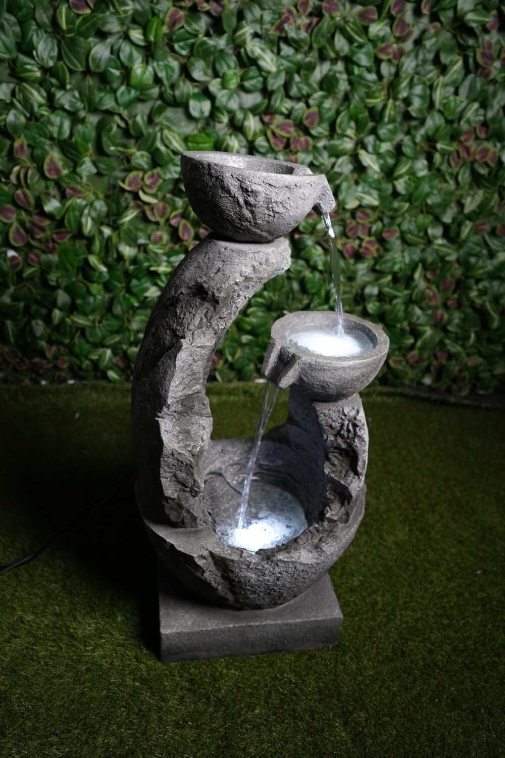 Fontaine Décorative Effet Pierre avec LED – 44×33×81 cm | Design Naturel & Relaxant