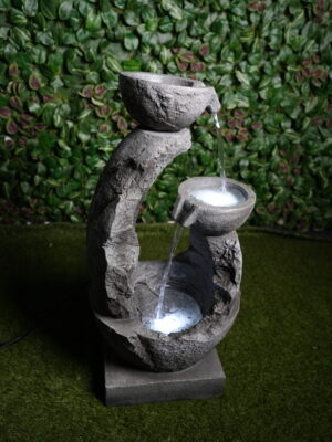 Fontaine Décorative Effet Pierre avec LED – 44×33×81 cm | Design Naturel & Relaxant