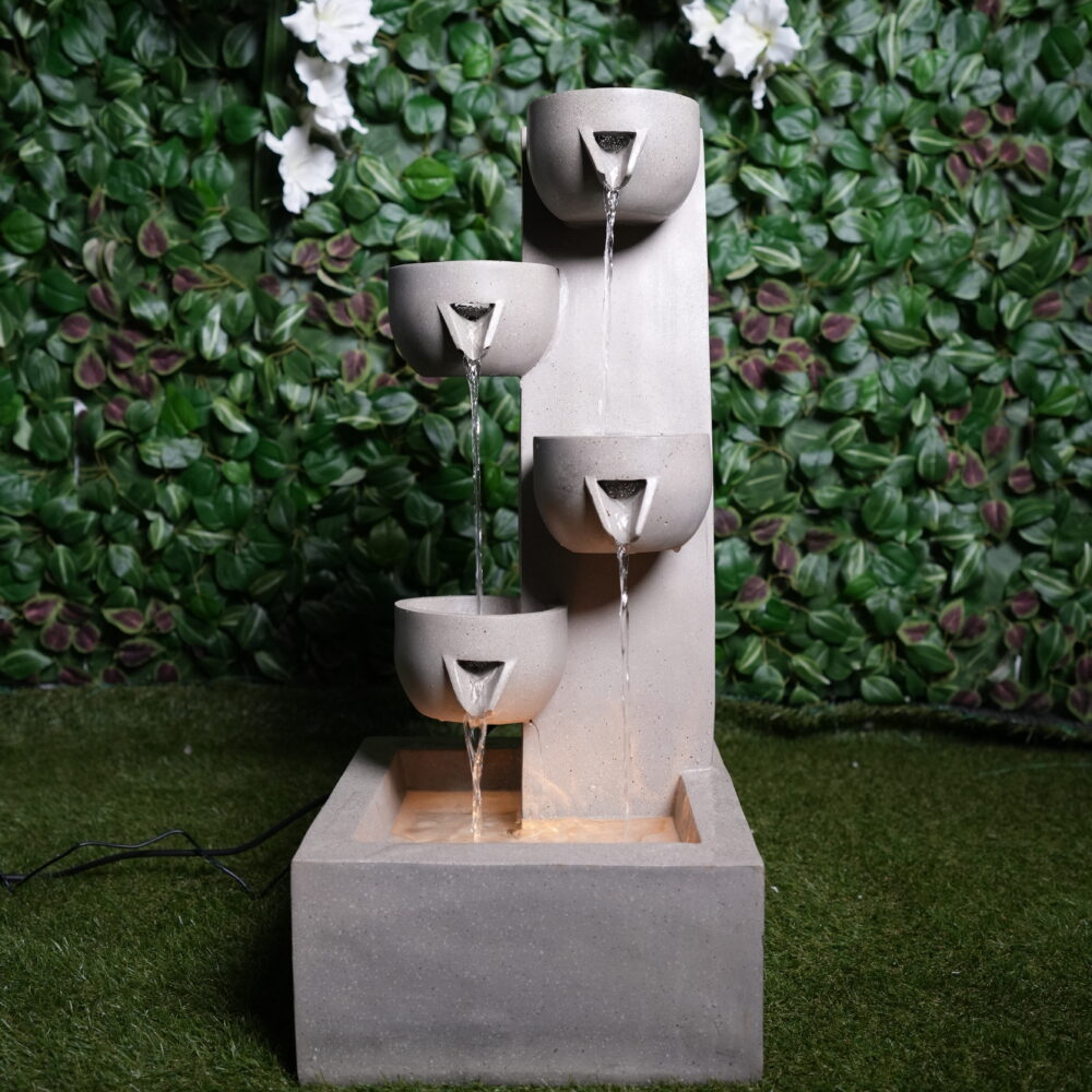 Fontaine Décorative Moderne à 5 Niveaux avec LED | Élégance Zen & Ambiance Relaxante
