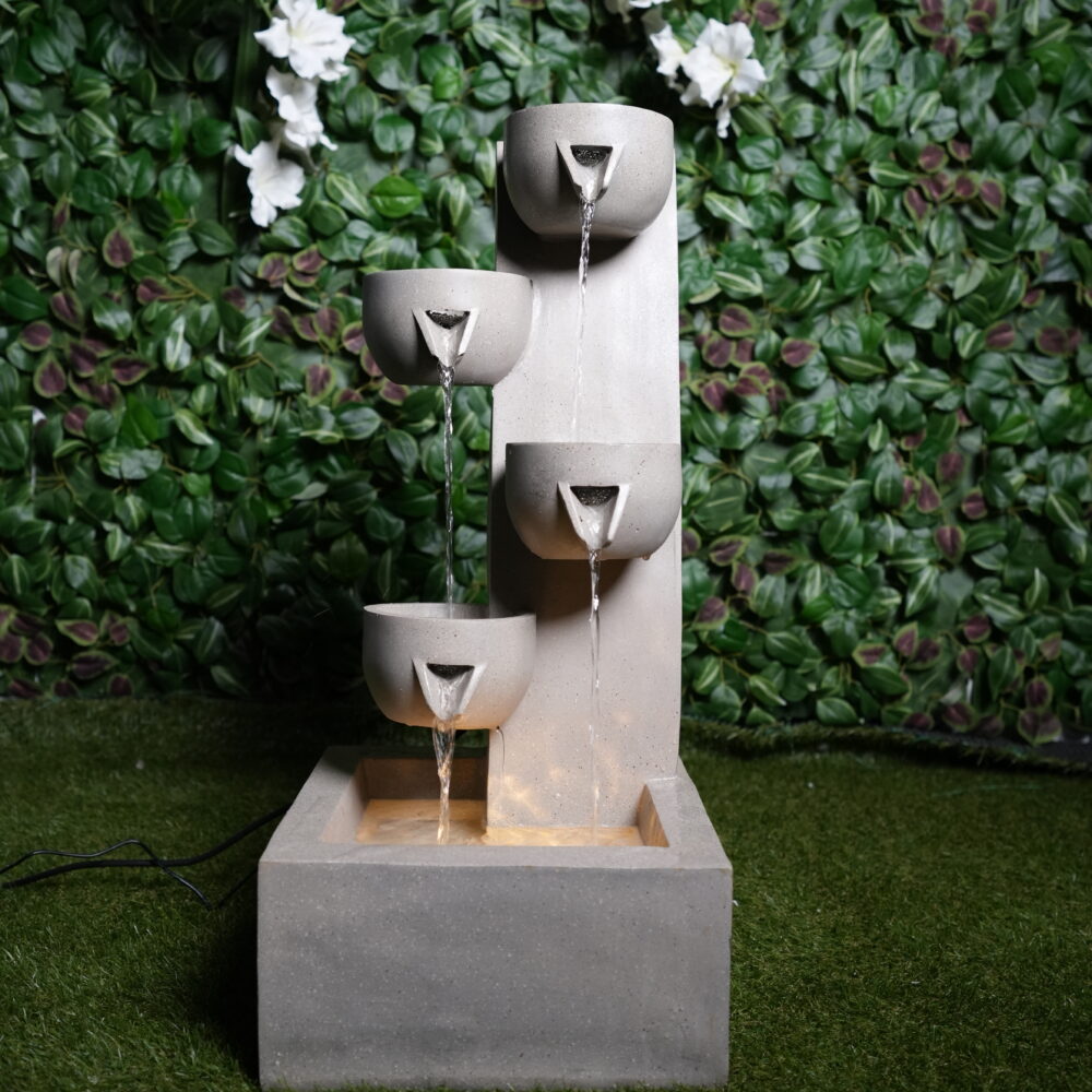 Fontaine Décorative Moderne à 5 Niveaux avec LED | Élégance Zen & Ambiance Relaxante