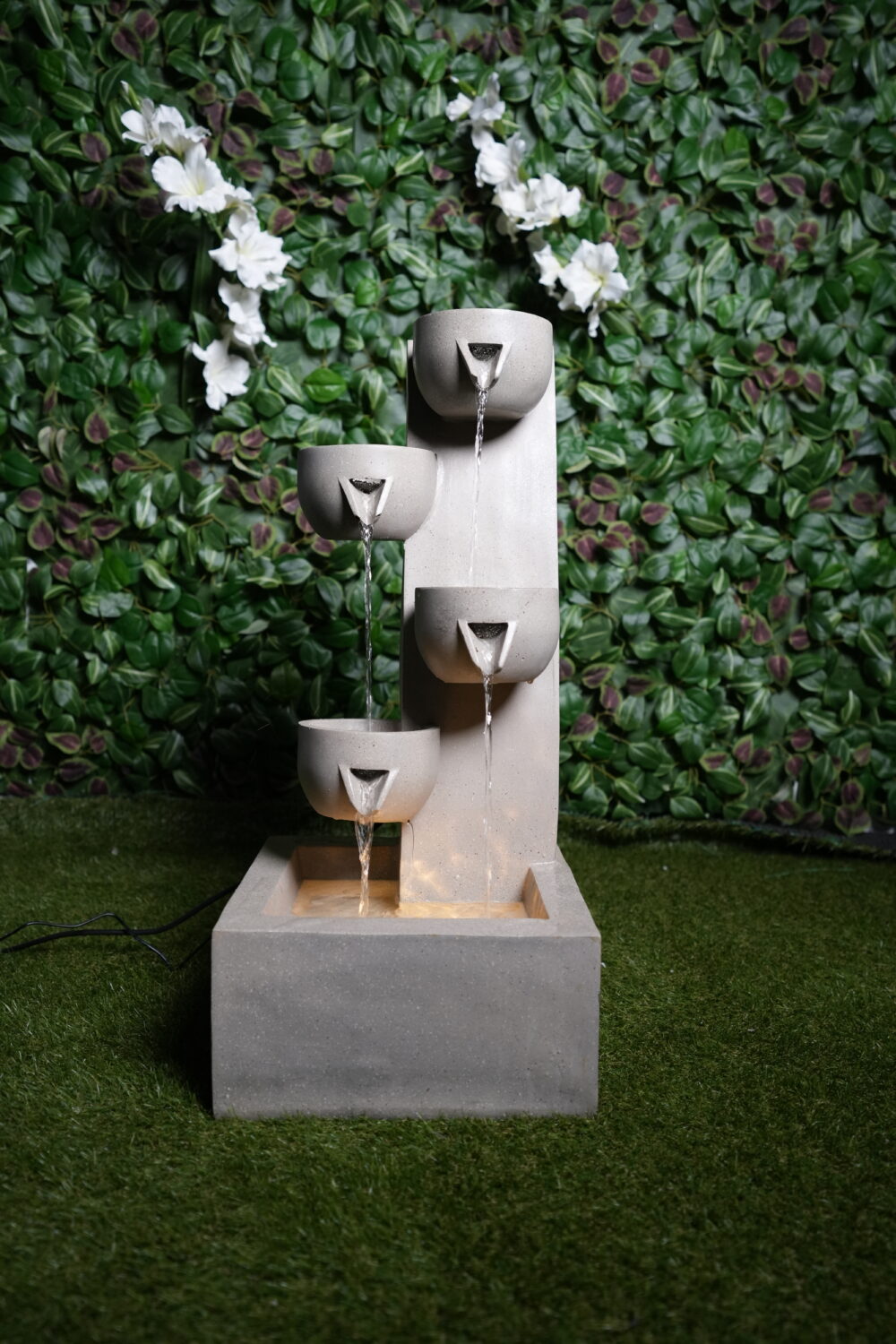 Fontaine Décorative Moderne à 5 Niveaux avec LED | Élégance Zen & Ambiance Relaxante