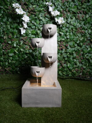 Fontaine Décorative Moderne à 5 Niveaux avec LED | Élégance Zen & Ambiance Relaxante