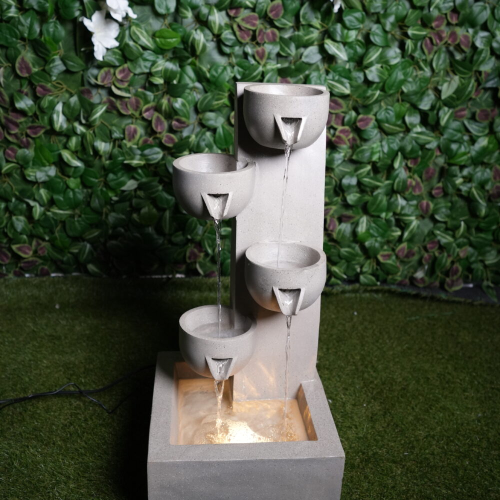 Fontaine Décorative Moderne à 5 Niveaux avec LED | Élégance Zen & Ambiance Relaxante